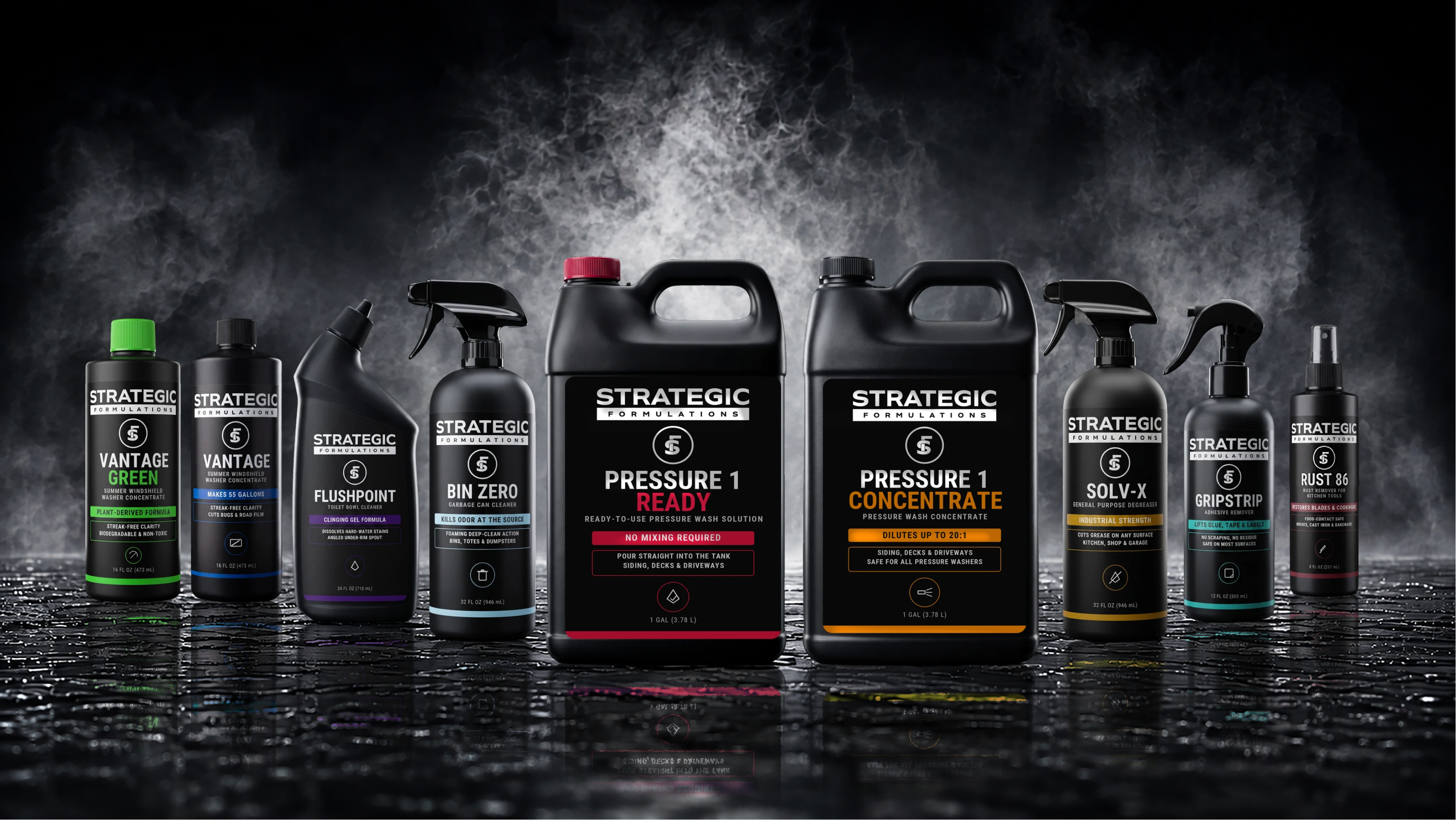 The full Strategic Formulations line, nine products